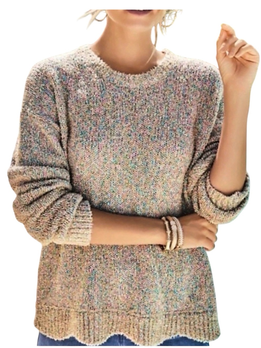 Lilly Pulitzer Gliana Metallic Rainbow Sweater Size M